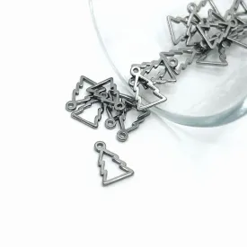 1, 4, 20 or 50 Pieces: Small Stainless Steel Christmas Tree Charms