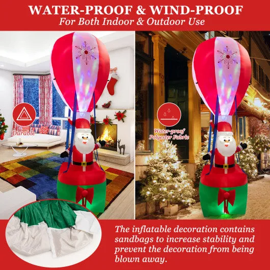 12 Feet Inflatable Hot Air Balloon and Santa Claus Decoration