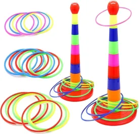 2 Color Columns   48 Circles, Colorful Happy Circle Game,Children's Play Park, Christmas Party Birthday Party Gift. Suitable for Indoor Holiday Games Family Christmas Party Games
