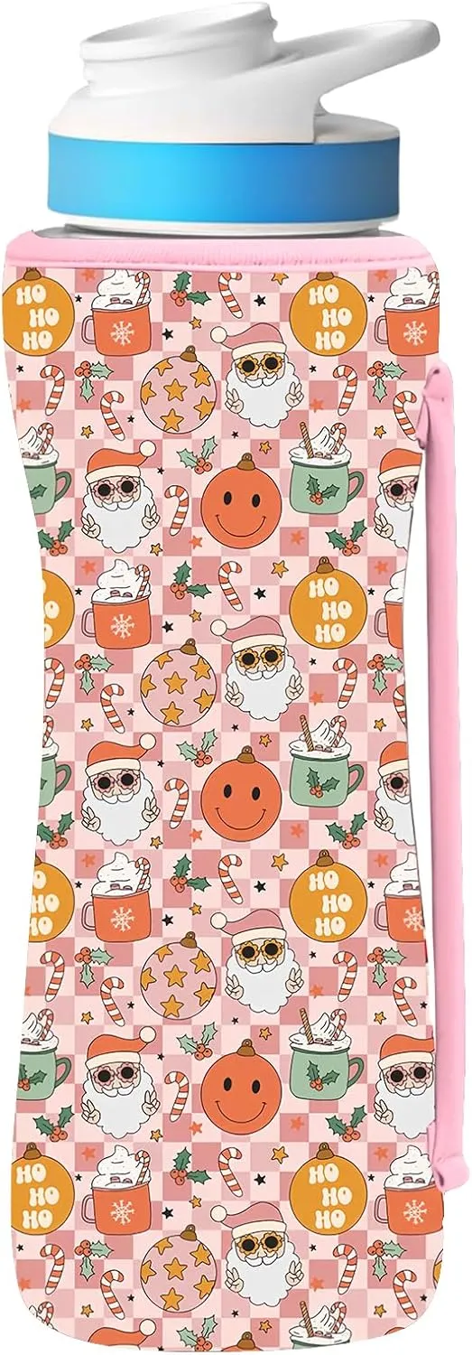 32oz Christmas Sleeve Compatible With Cirkul Water Bottle for Plastic And Stainless Steel Bottles 32oz Neoprene Sweat-Wicking Material Insulated Cover Designed With Handles Christmas