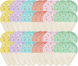 48 Pcs Ice Cream Party Paper Plates, Disposable Plates Birthday Theme Decorations Sundae Dessert Cake Plate Supplies for Boys Girls Baby ShowerMixed color