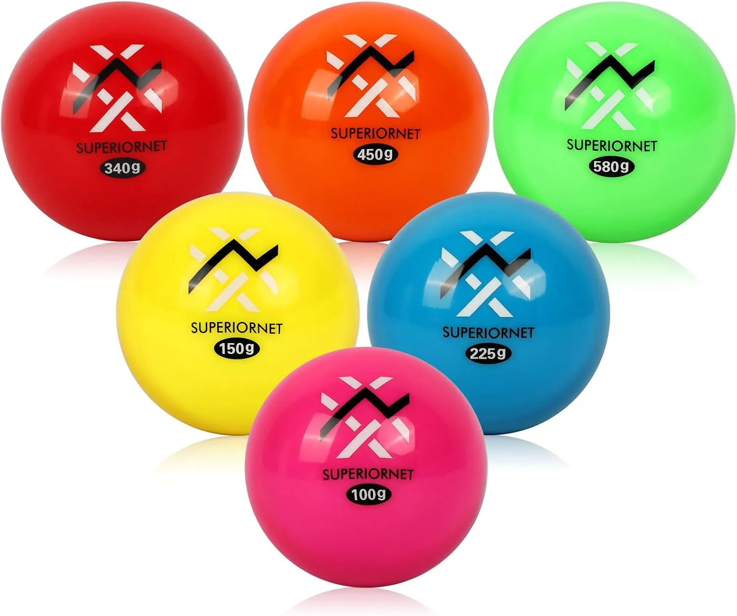 6 Pack Poly Practice Baseballs & Softballs, Various Weighted Balls for Throwing, Hitting and Pitching