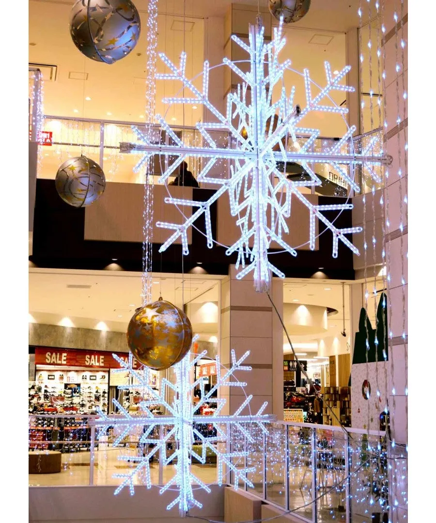 7' LED Rope Light Hanging Snowflake Chandelier