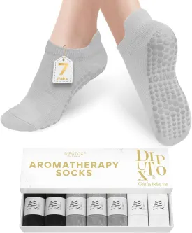 7 Pairs Pilates Socks with grips for Women- Non Slip, Ankle Yoga Socks for Yoga, Pilates, Ballet & Barre,Christmas gifts