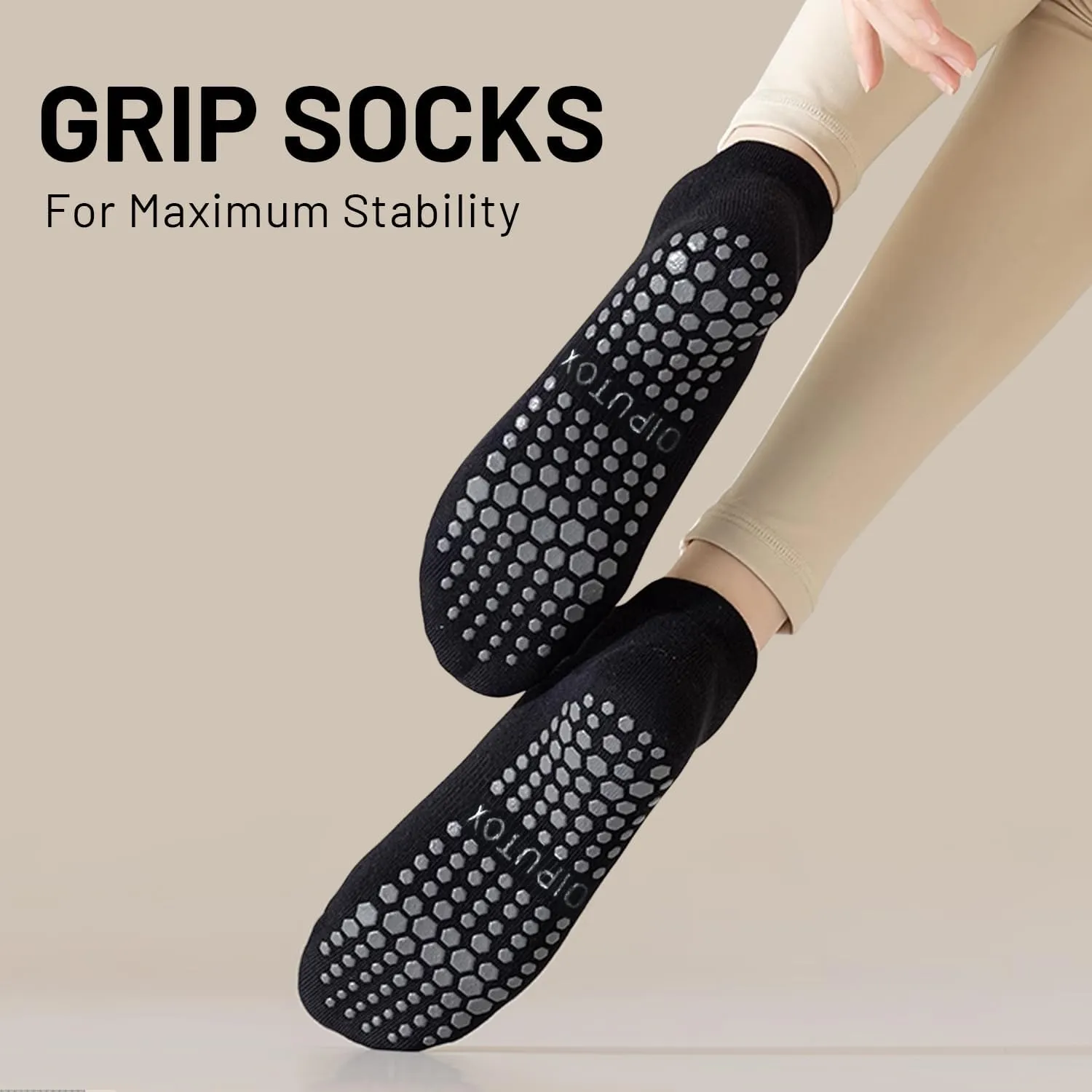 7 Pairs Pilates Socks with grips for Women- Non Slip, Ankle Yoga Socks for Yoga, Pilates, Ballet & Barre,Christmas gifts