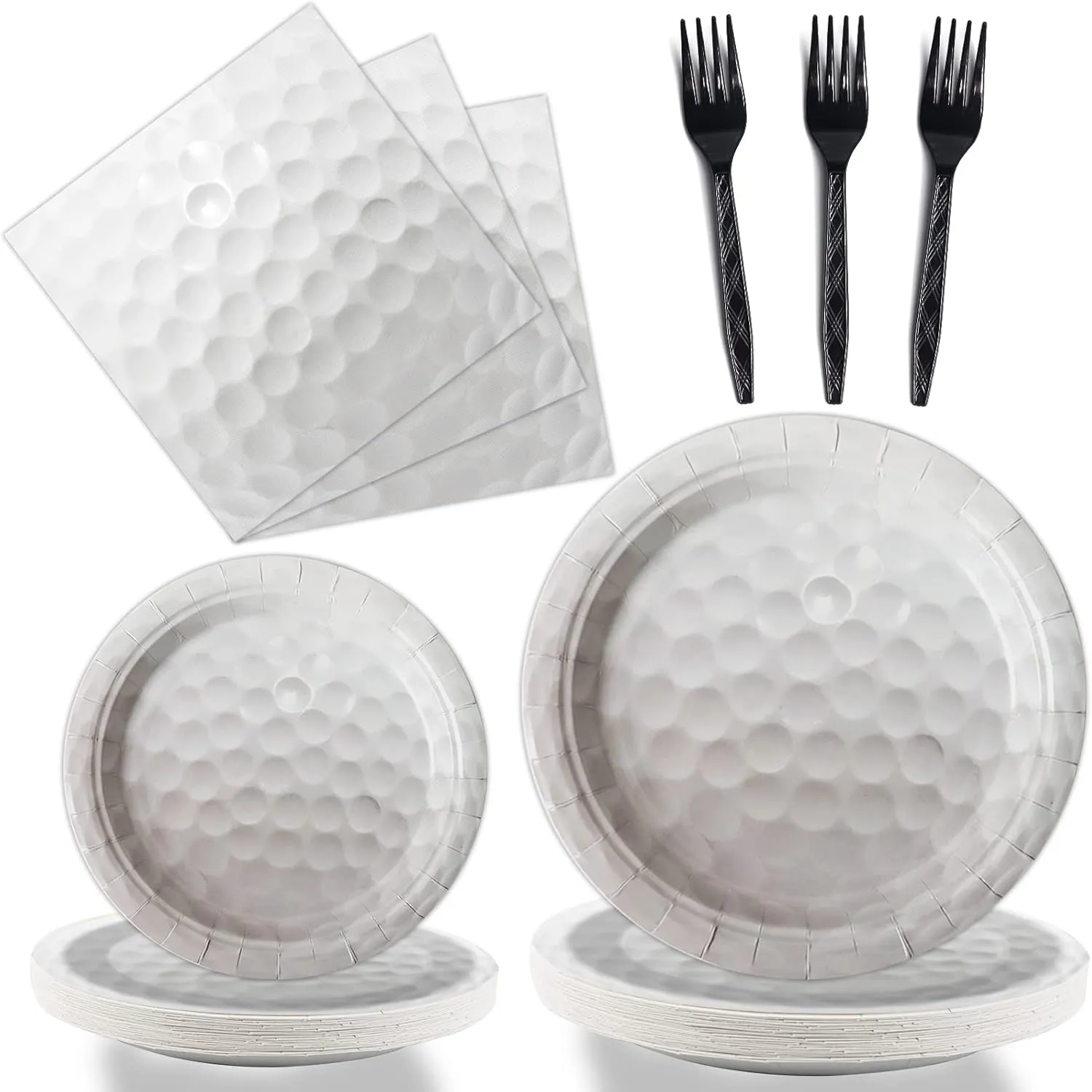 96 Pcs Golf Party Supplies Bundle Paper Plates Napkins Disposable Golf Ball Sports Party Birthday Decorations Favors For Kids Serves 24
