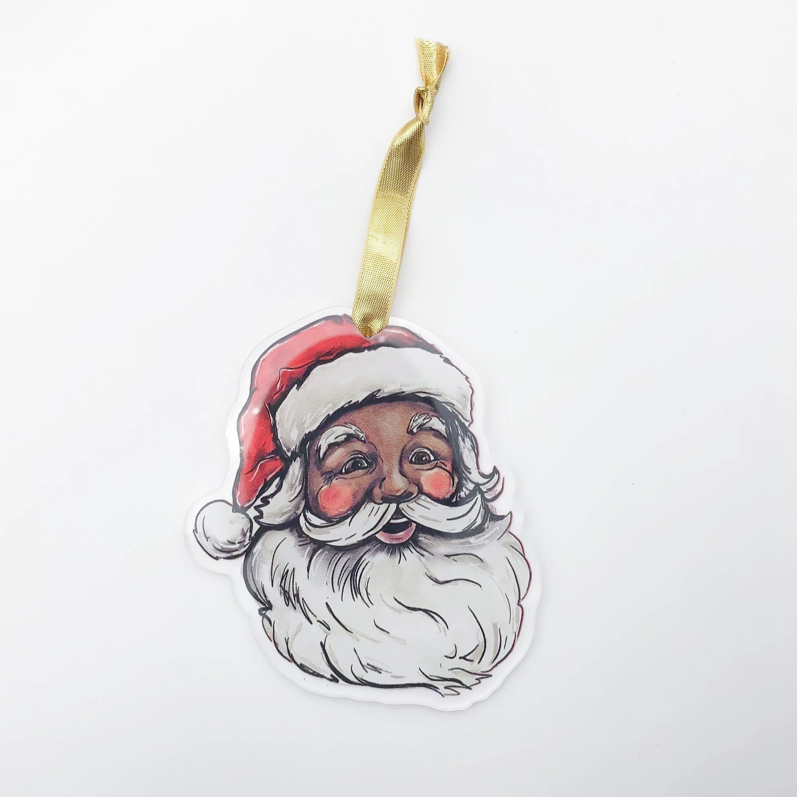 Acrylic Vintage Jolly Santa Ornament