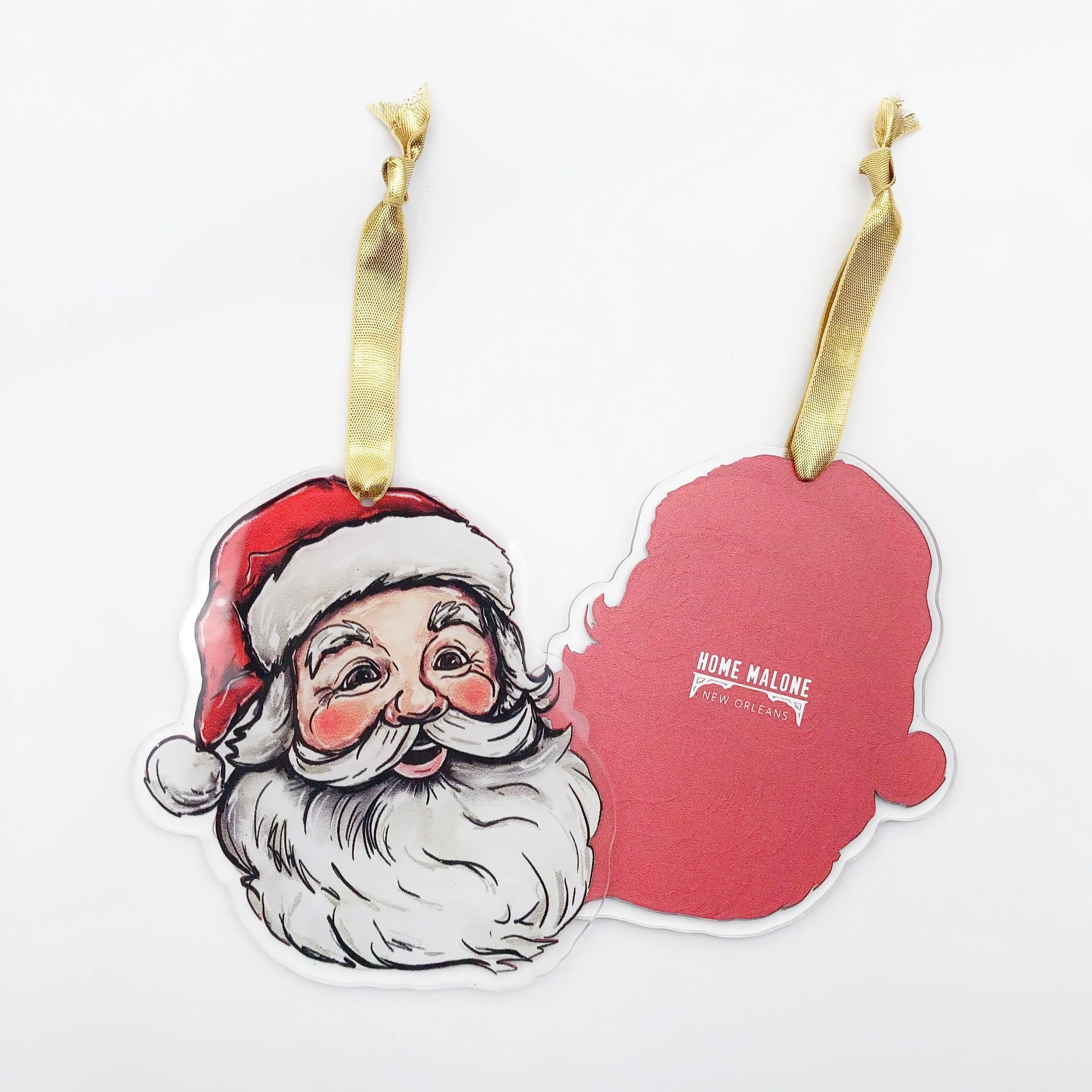 Acrylic Vintage Jolly Santa Ornament
