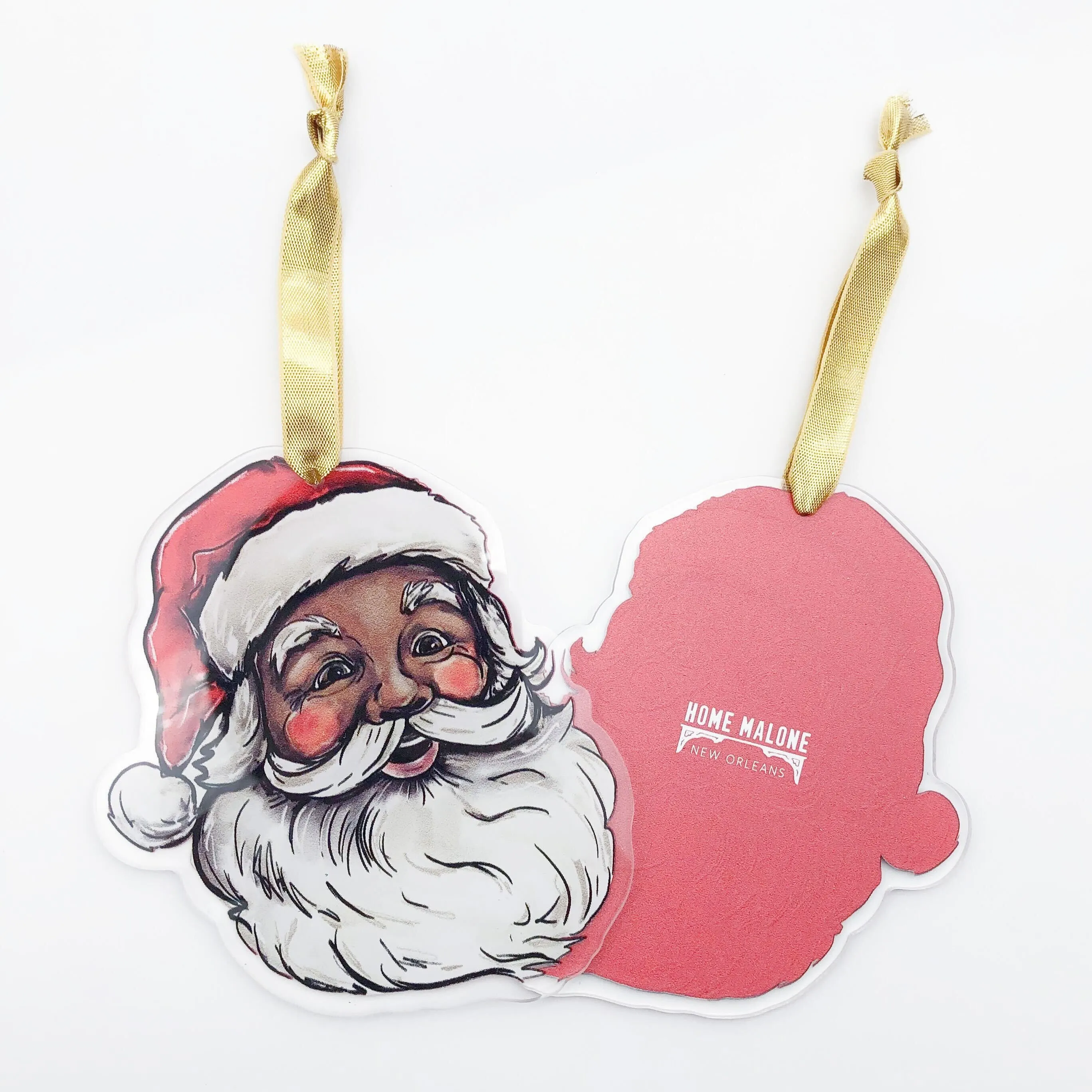 Acrylic Vintage Jolly Santa Ornament