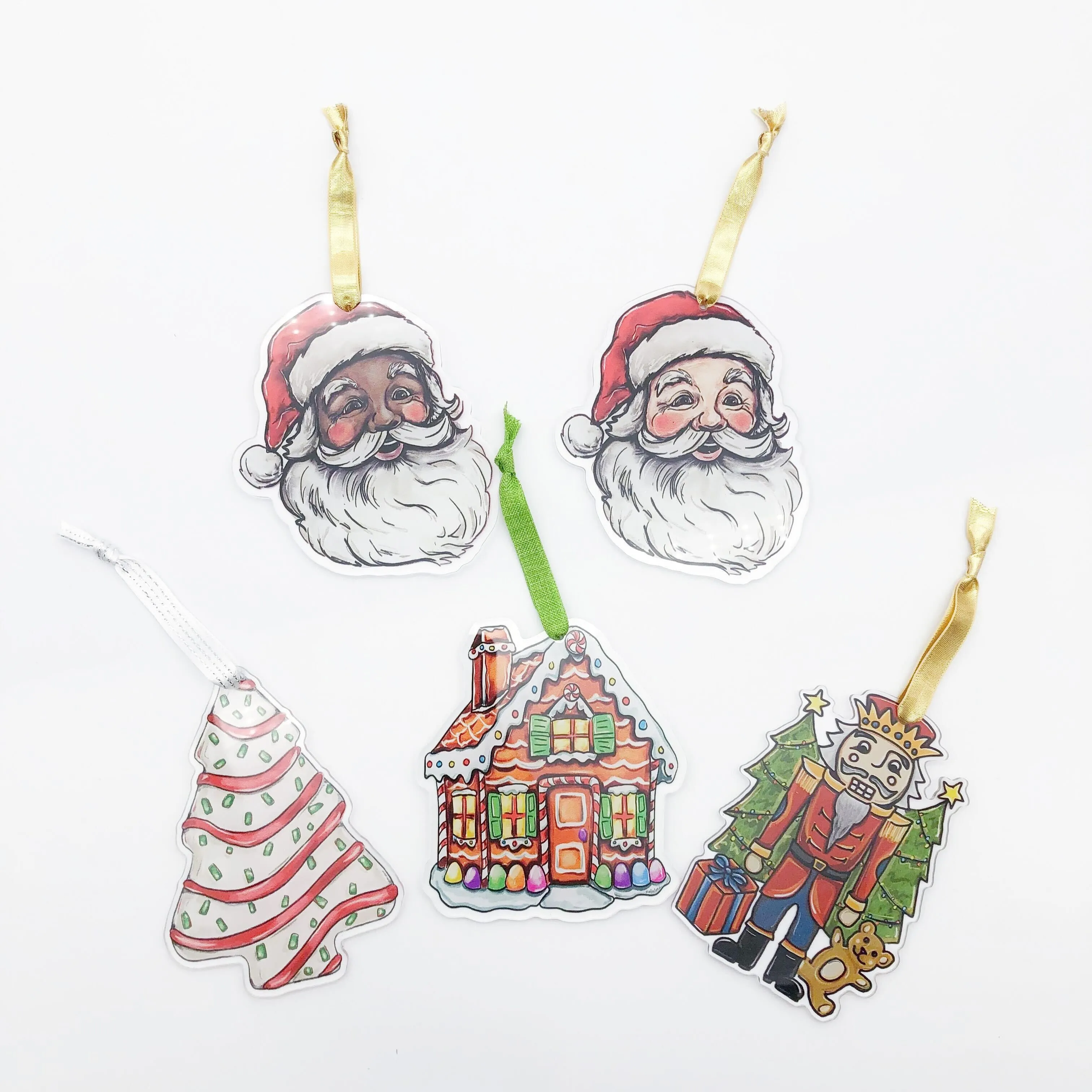Acrylic Vintage Jolly Santa Ornament