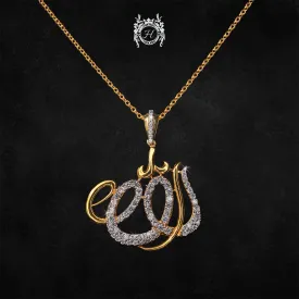 Allah Name Pendant in Zircons