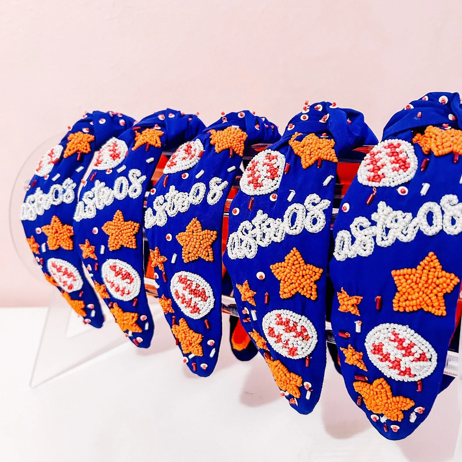 Astros Baseball Beaded Headband