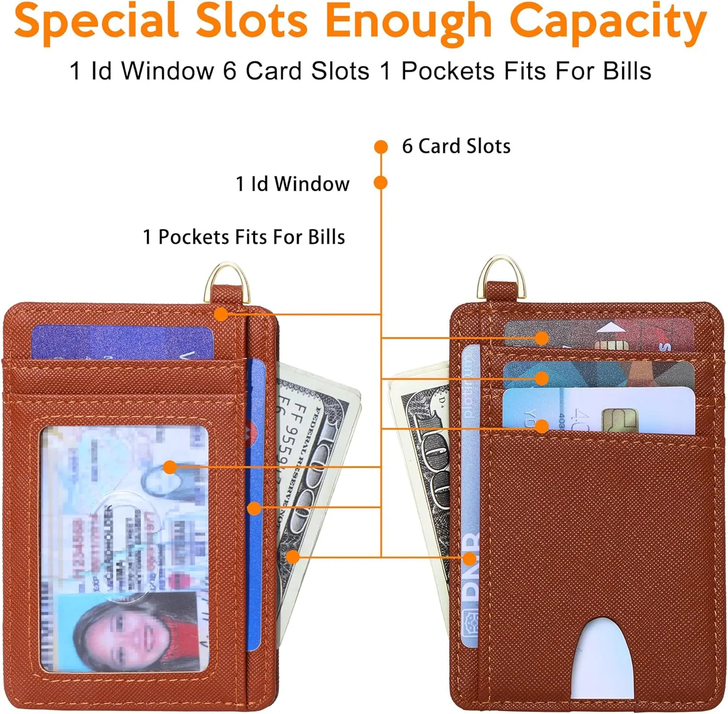 Badiya Credit Card Holder Slim Minimalist Wallet, Front Pocket Purse RFID Blocking Wallet Compact Card Case with ID Window for Women & Men