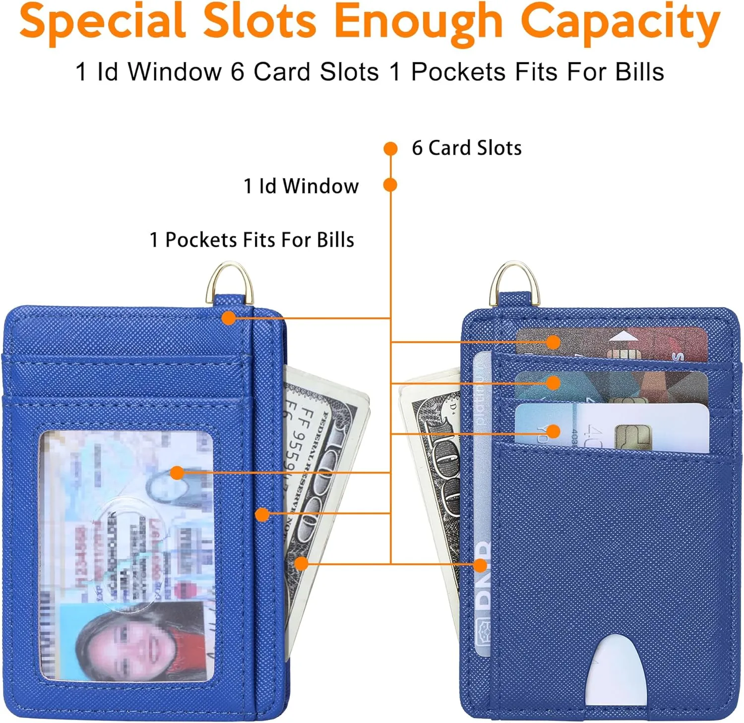 Badiya Credit Card Holder Slim Minimalist Wallet, Front Pocket Purse RFID Blocking Wallet Compact Card Case with ID Window for Women & Men