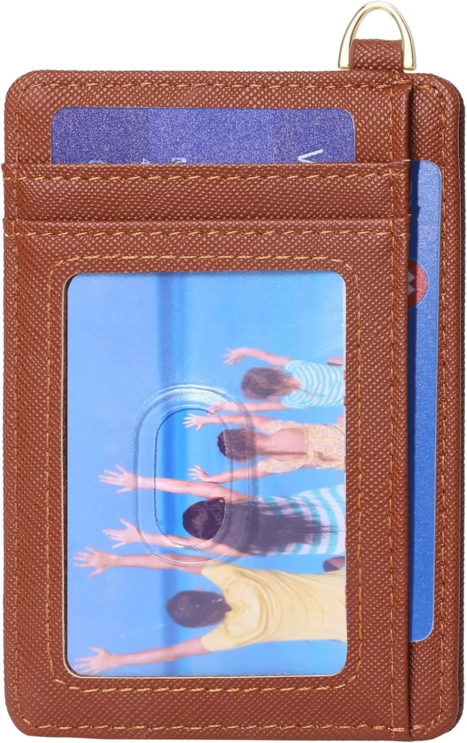 Badiya Credit Card Holder Slim Minimalist Wallet, Front Pocket Purse RFID Blocking Wallet Compact Card Case with ID Window for Women & Men