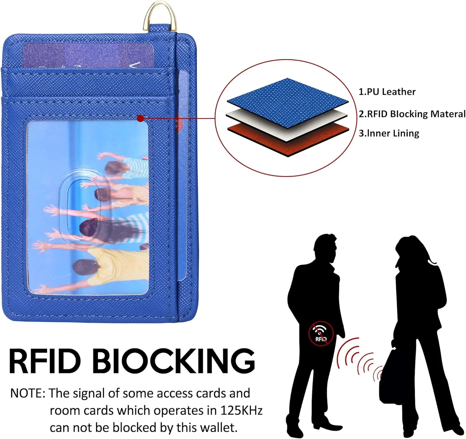 Badiya Credit Card Holder Slim Minimalist Wallet, Front Pocket Purse RFID Blocking Wallet Compact Card Case with ID Window for Women & Men