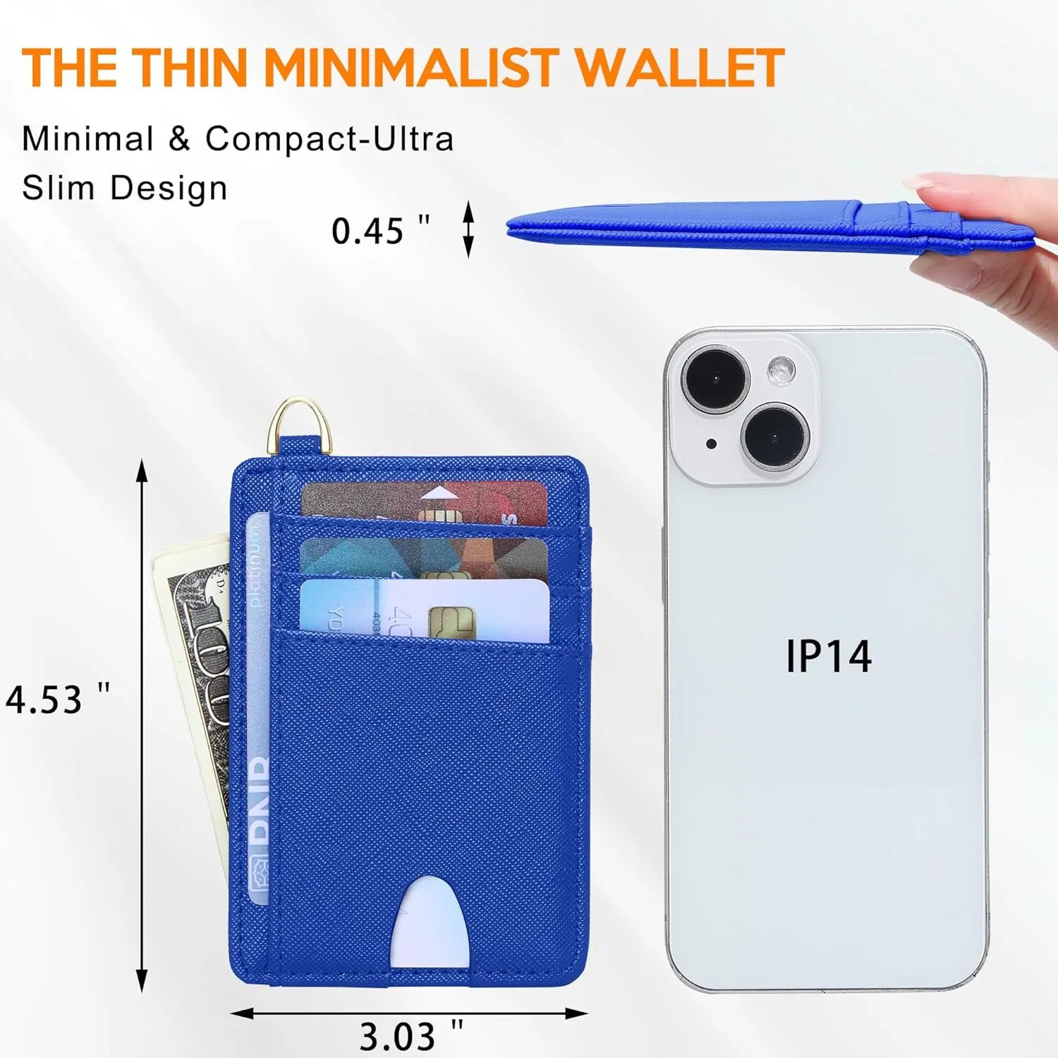 Badiya Credit Card Holder Slim Minimalist Wallet, Front Pocket Purse RFID Blocking Wallet Compact Card Case with ID Window for Women & Men