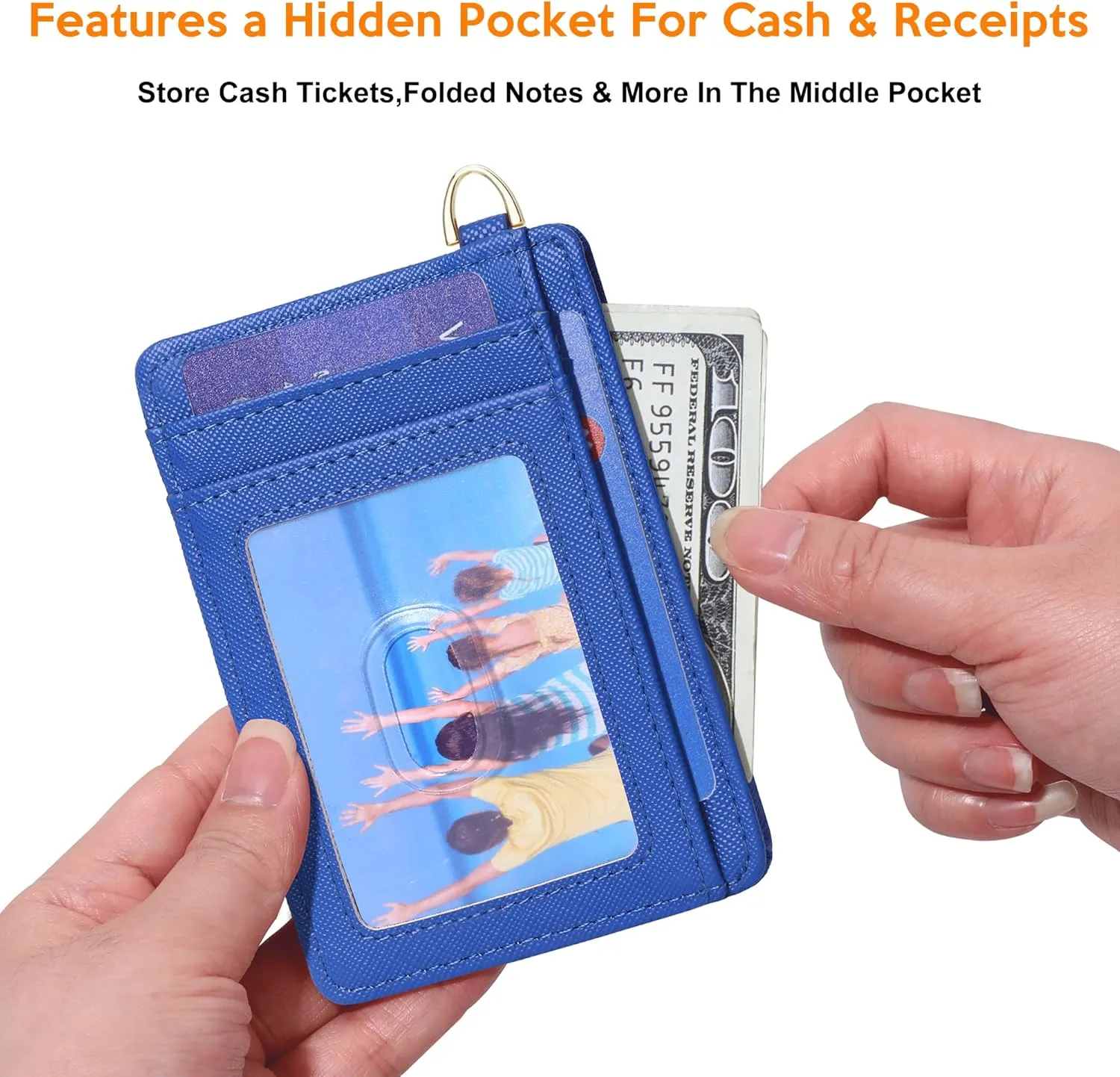 Badiya Credit Card Holder Slim Minimalist Wallet, Front Pocket Purse RFID Blocking Wallet Compact Card Case with ID Window for Women & Men