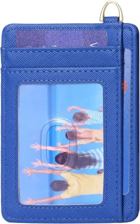 Badiya Credit Card Holder Slim Minimalist Wallet, Front Pocket Purse RFID Blocking Wallet Compact Card Case with ID Window for Women & Men
