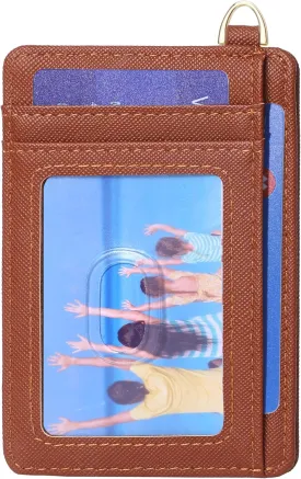 Badiya Credit Card Holder Slim Minimalist Wallet, Front Pocket Purse RFID Blocking Wallet Compact Card Case with ID Window for Women & Men