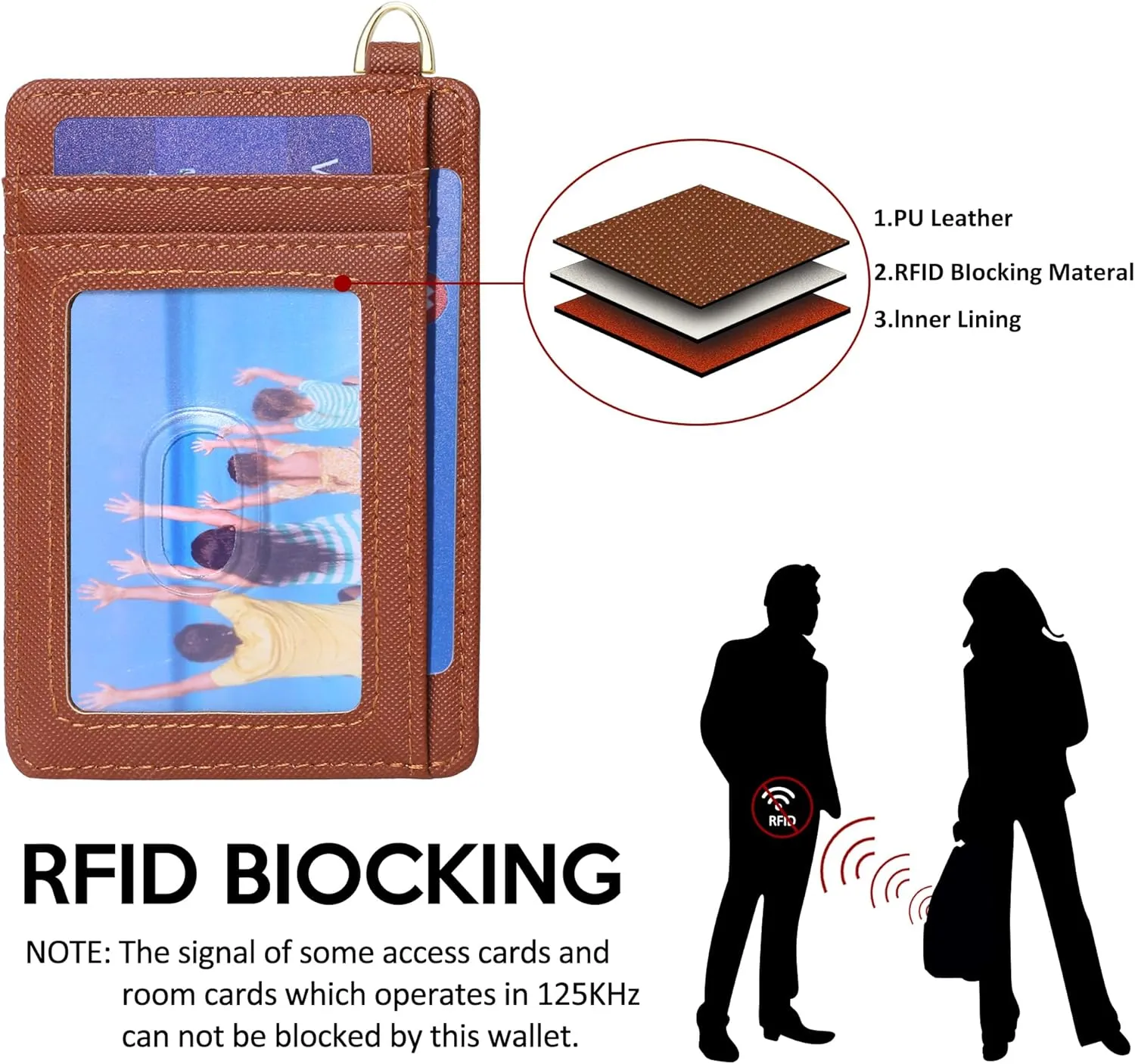 Badiya Credit Card Holder Slim Minimalist Wallet, Front Pocket Purse RFID Blocking Wallet Compact Card Case with ID Window for Women & Men