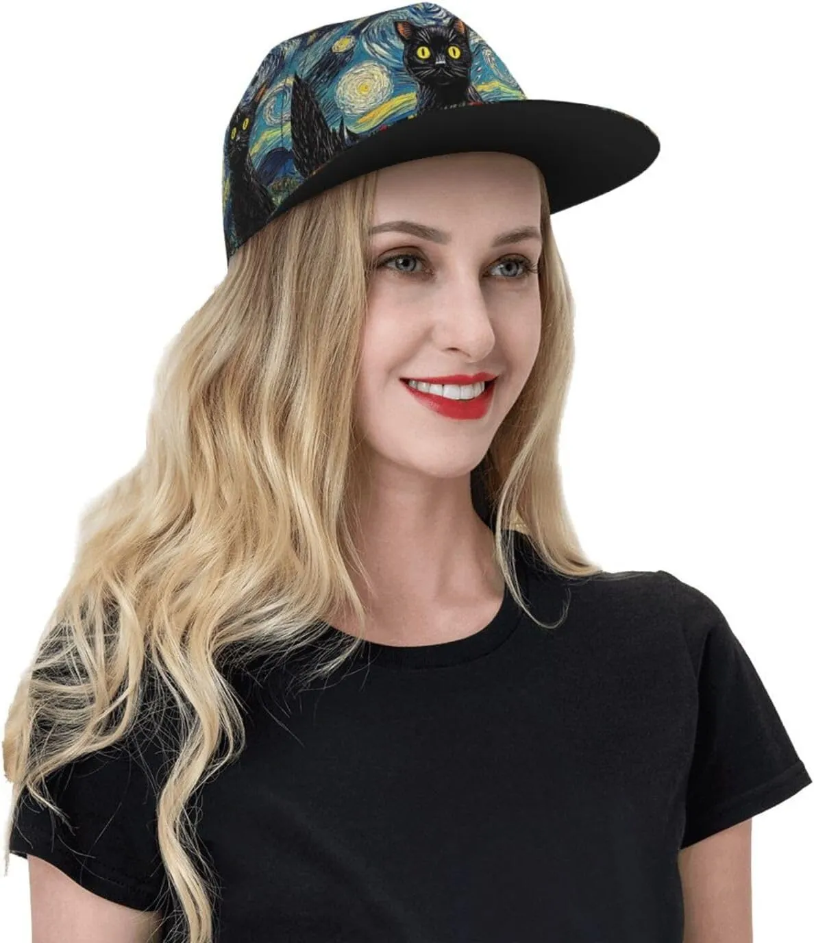 Baseball Cap Christmas Flat Brim Snapback Hat Men Women Hip Hop Cap Adjustable Trucker Hat for Adult Unisex
