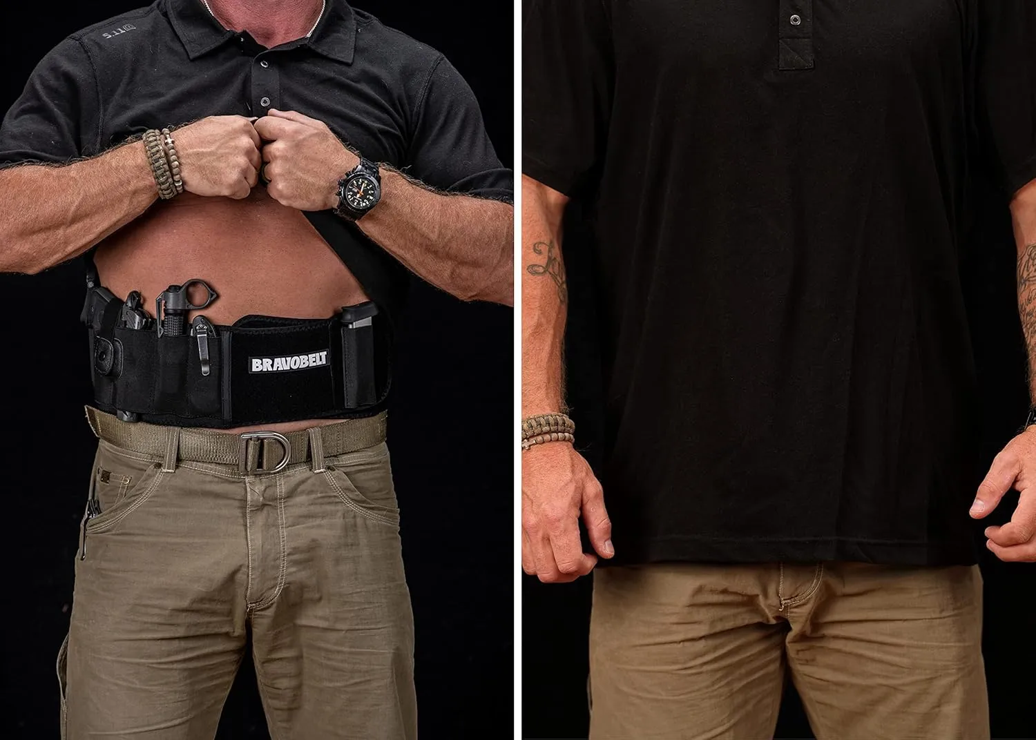 Belly Band Holster - by BRAVOBELT Athletic Performance Holster for Running, Jogging, Hiking - G17-43 S&W M&P 40 Shield | for Men & Women