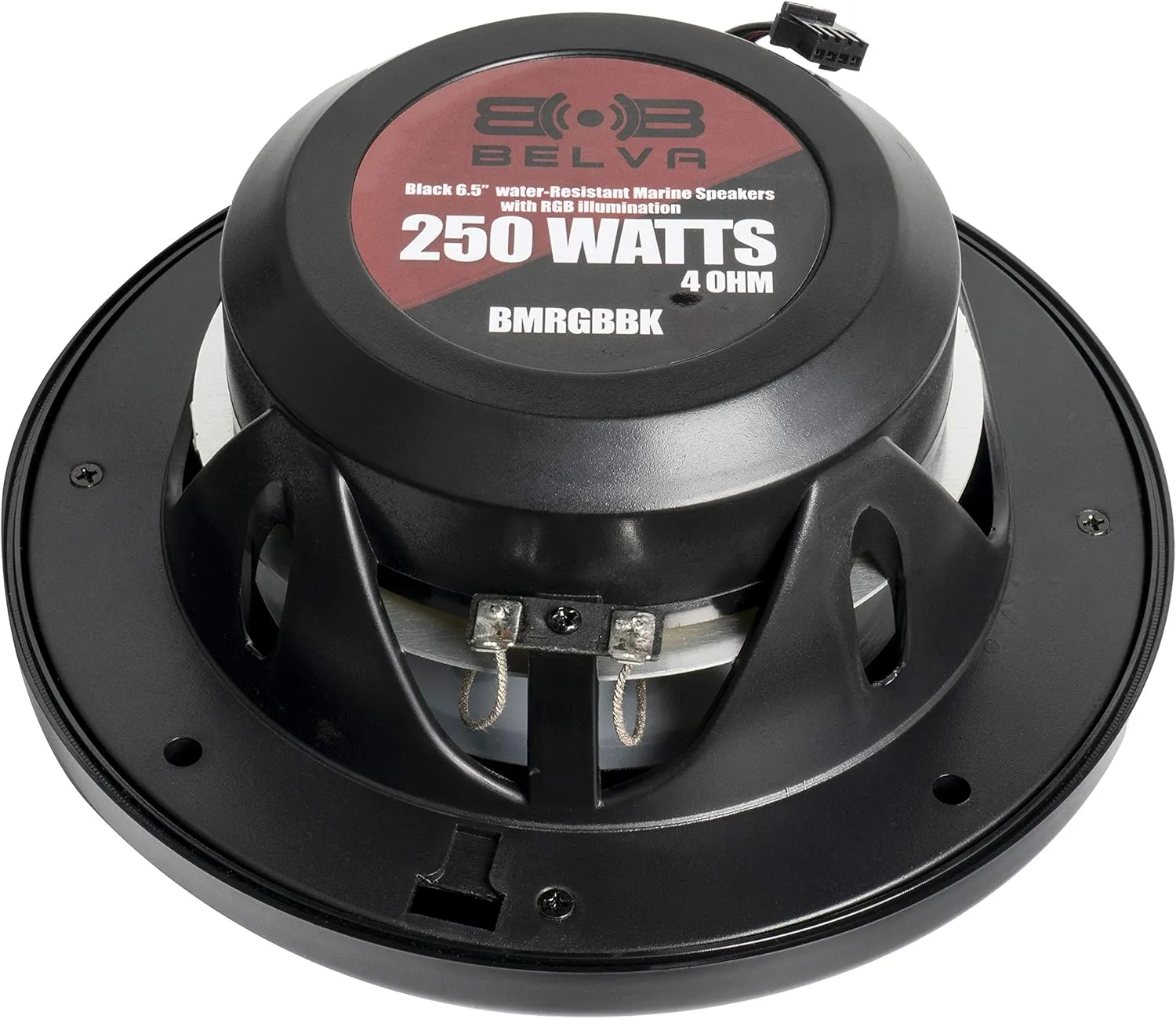 BELVA BMRGBBK 500W Peak (250W RMS) 6.5" 2-Way Coaxial Marine Speakers with Multi-Color LED Lighting for Boats/ATV/UTV/SxS/Powersport
