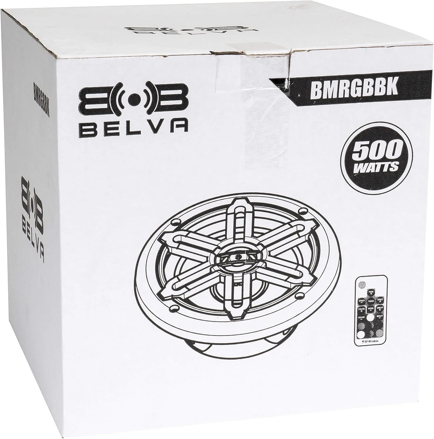 BELVA BMRGBBK 500W Peak (250W RMS) 6.5" 2-Way Coaxial Marine Speakers with Multi-Color LED Lighting for Boats/ATV/UTV/SxS/Powersport