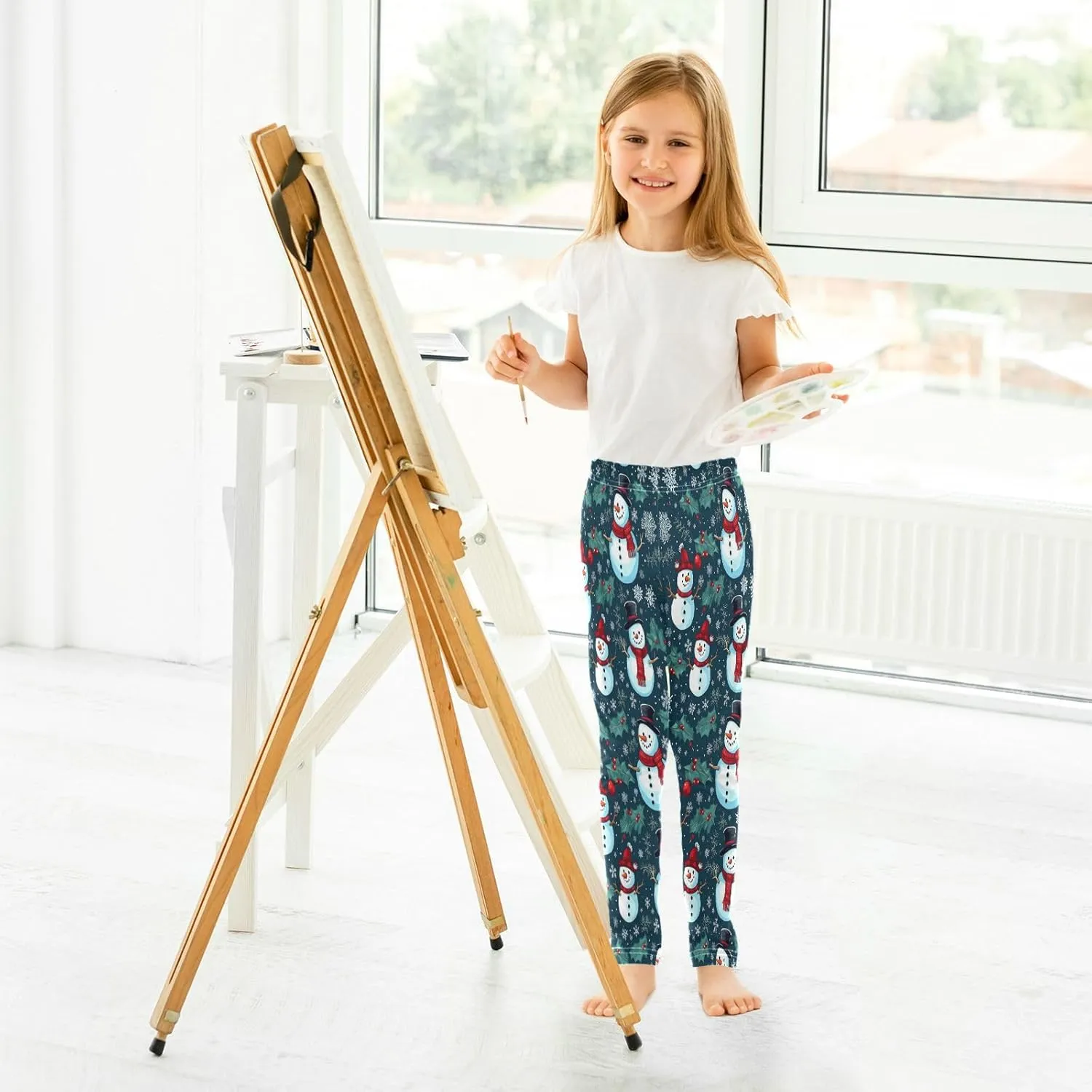 Boccsty Christmas Leggings Winter Kids Yoga Pants Dance Active Tights 4T-10T