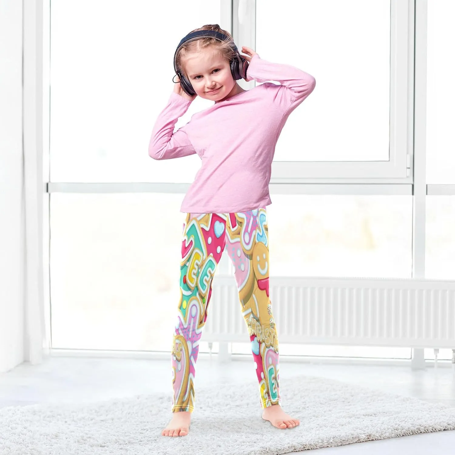 Boccsty Christmas Leggings Winter Kids Yoga Pants Dance Active Tights 4T-10T