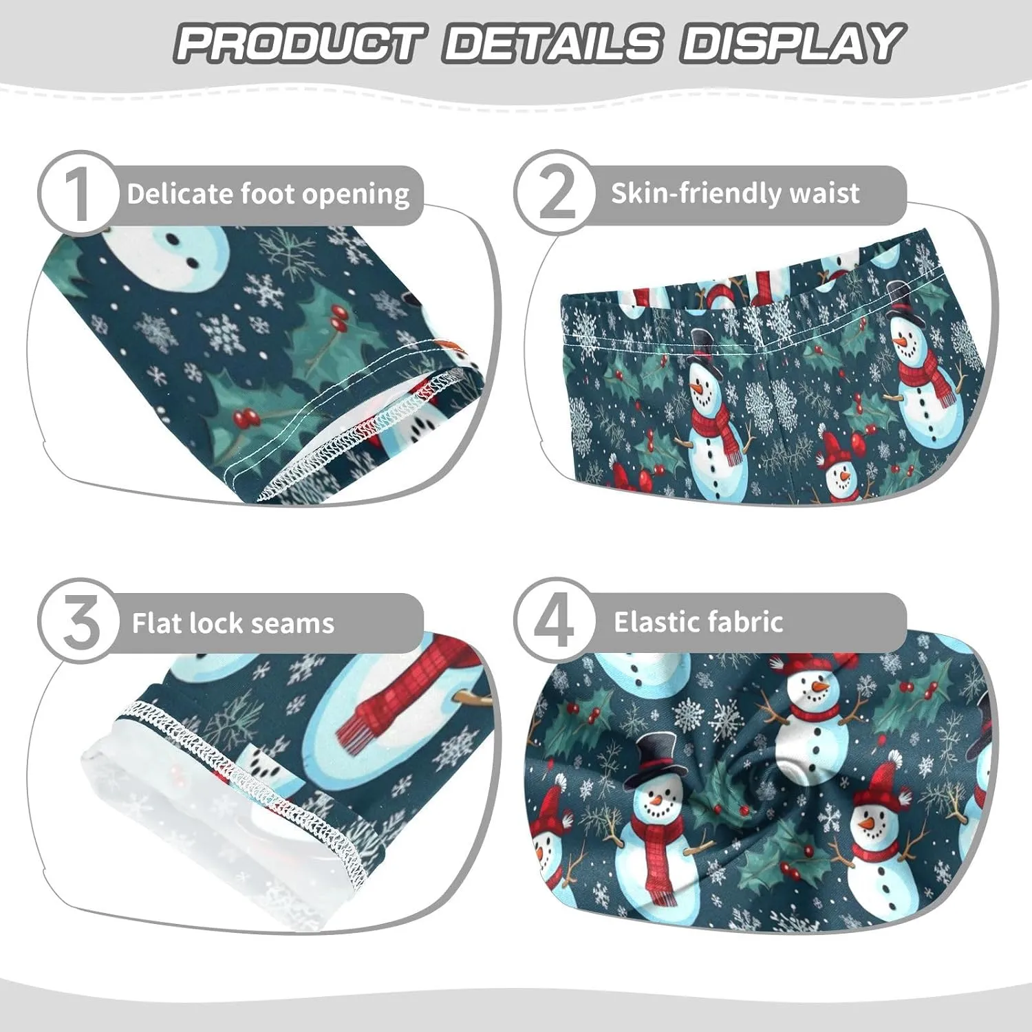 Boccsty Christmas Leggings Winter Kids Yoga Pants Dance Active Tights 4T-10T