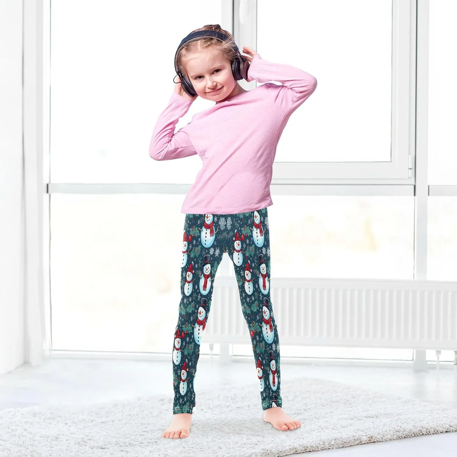 Boccsty Christmas Leggings Winter Kids Yoga Pants Dance Active Tights 4T-10T