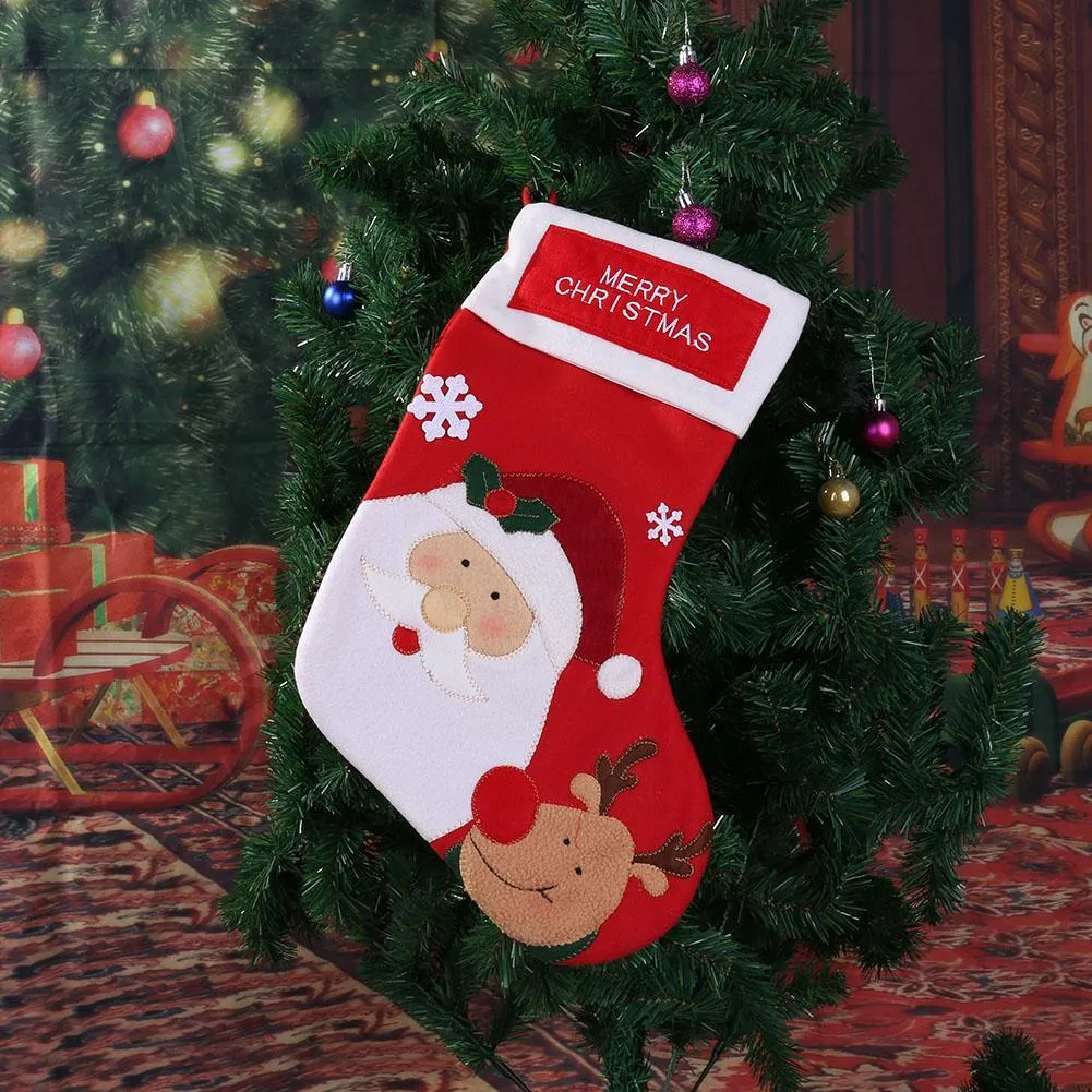 Christmas Party Decor Santa Claus Big Christmas Stocking Candy Socks