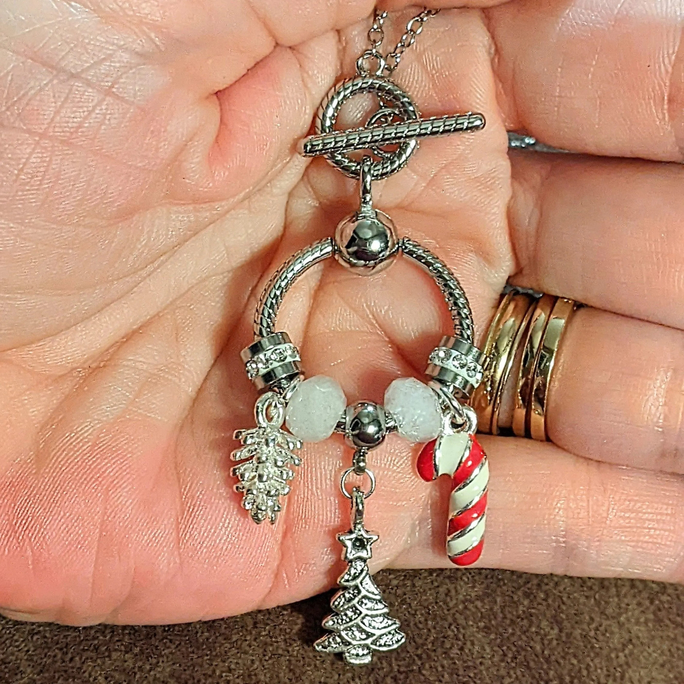Christmas Toggle Charm Necklace II, 20 inches