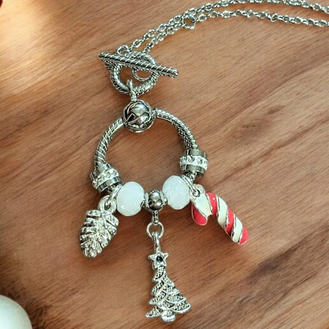 Christmas Toggle Charm Necklace II, 20 inches