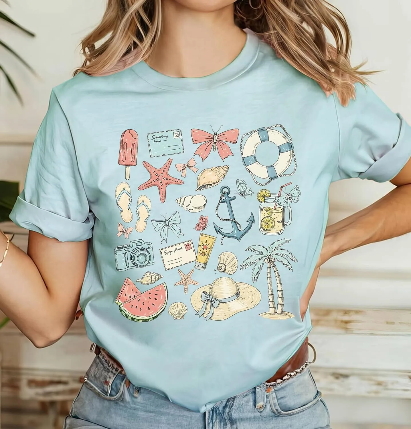 Country Music and Beer Funny Drinking Shirt for Women Summer Vacation T Shirts Vintage Country Shirts Tops