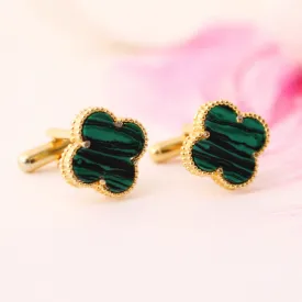 Cufflinks in Green Onyx