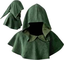 DAZCOS Multicolor Medieval Cowl Hat Sturdy Faux Suede Pagan Cosplay Accessory for Christmas Halloween