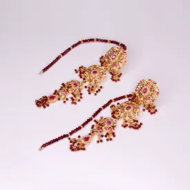Earrings in Chetum and Pearls
