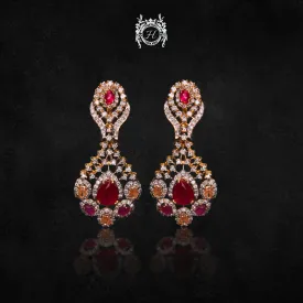Earrings in Chetum, Honey Color and Zircons