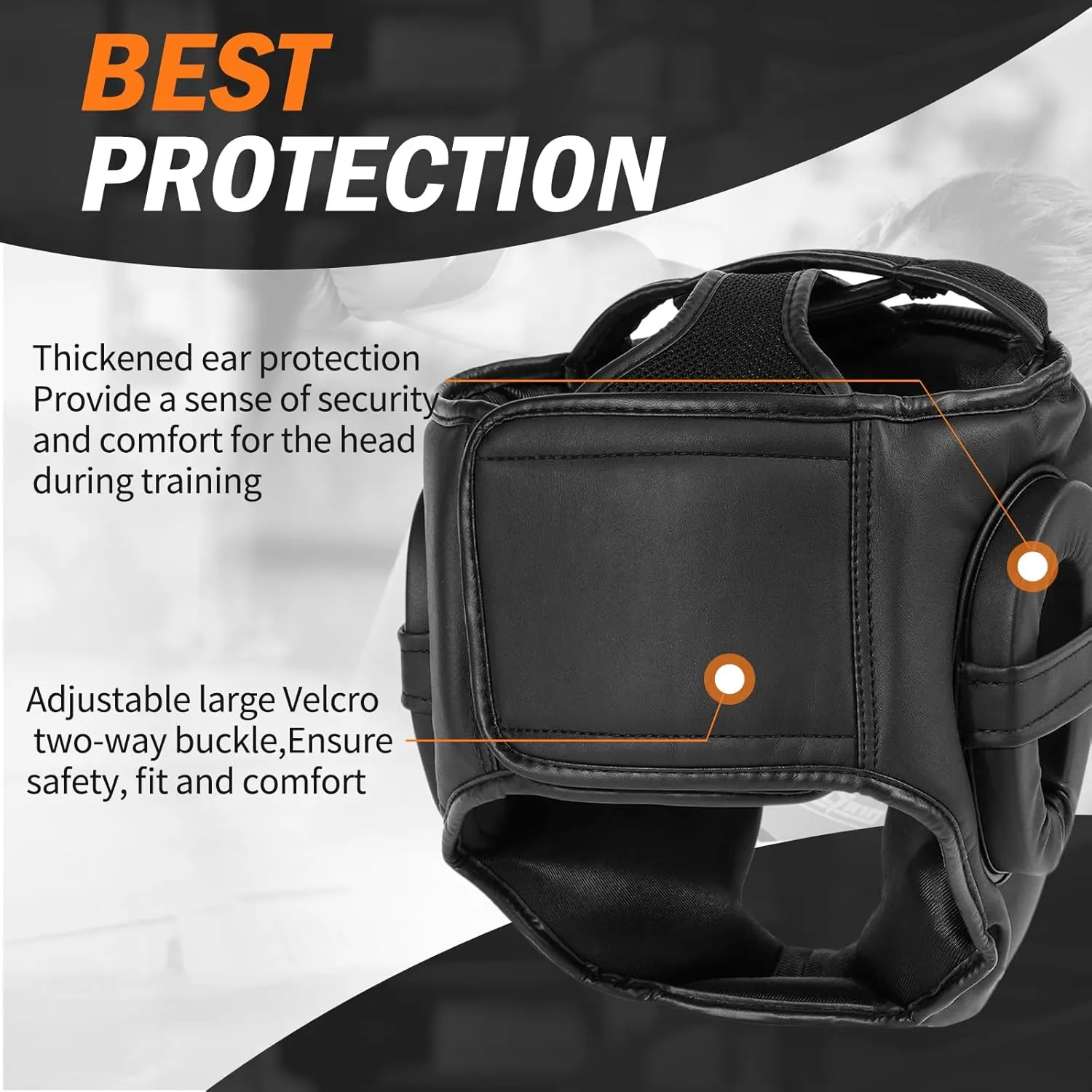 FIVING Headgear for Boxing,Martial Arts Headgear,Kickboxing Head Gear for Muay Thai,Grappling, Sparring, Kickboxing, Karate, Taekwondo