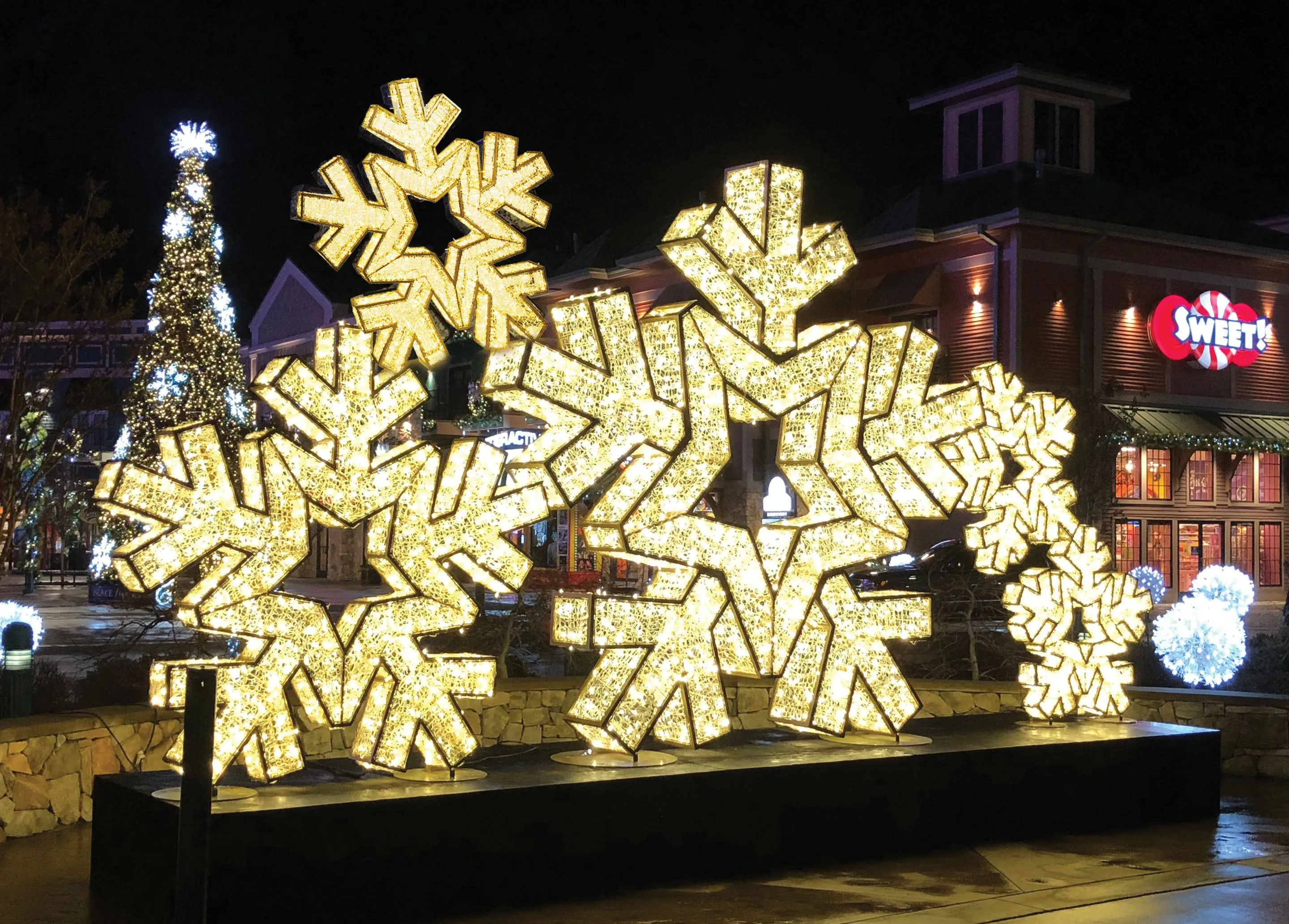 Giant Illuminated Snowflake Props