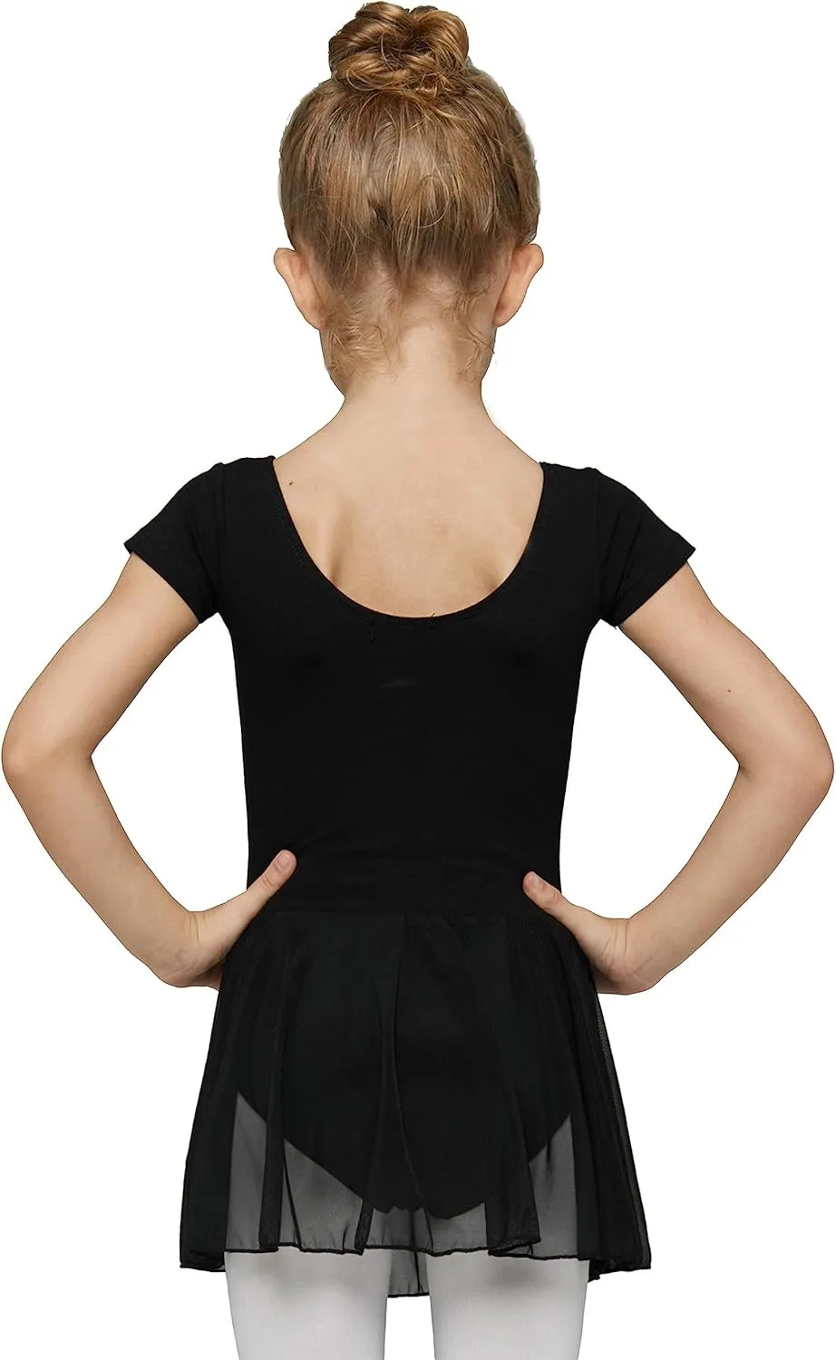 MdnMd Toddler Ballet Leotards for Girls Dance Leotards with Skirt Gymnastic Ballerina Outfit Dress Classic Short Sleeve