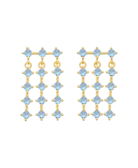 Mila Earrings Blue 18ct Gold Plated