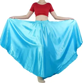 MUNAFIE Women's Long Maxi Dance Skirt - Satin Fairy Skirt for Praise & Cosplay Belly Dance