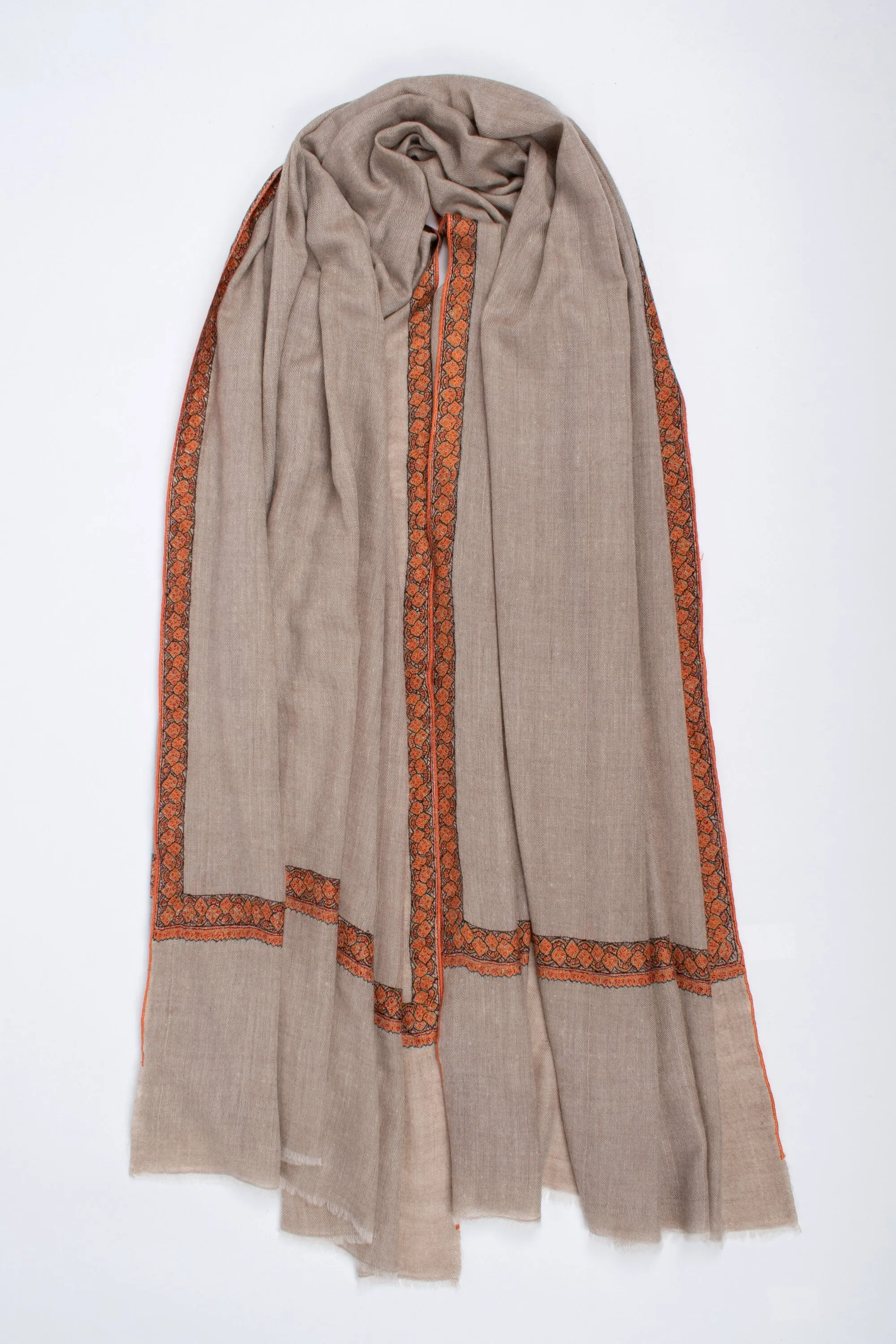 Organic Natural Cashmere Shawls, Original Colors, Undyed Scarves, Kashmir Pashmina, Handmade Gifts, Christmas Presents, 40x80" - ISLA