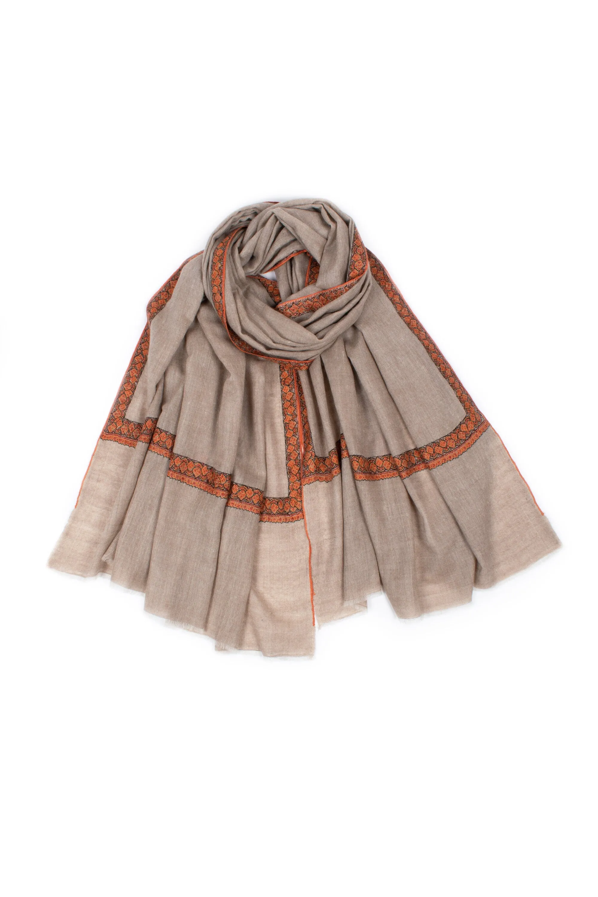 Organic Natural Cashmere Shawls, Original Colors, Undyed Scarves, Kashmir Pashmina, Handmade Gifts, Christmas Presents, 40x80" - ISLA