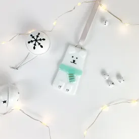 Polar Bear Glass Decoration
