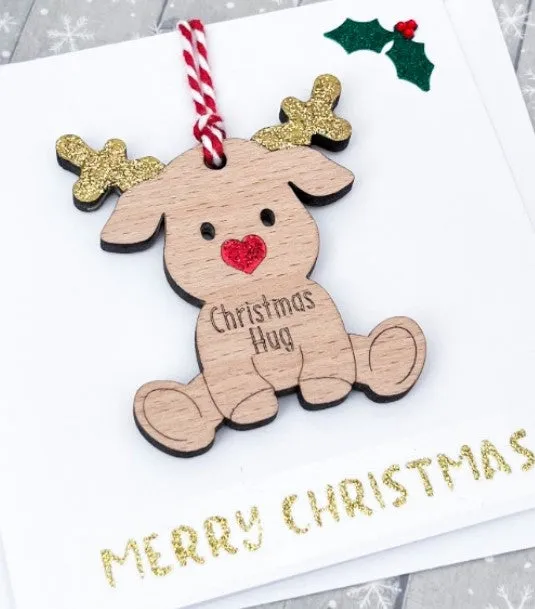 Reindeer Hug Christmas Card